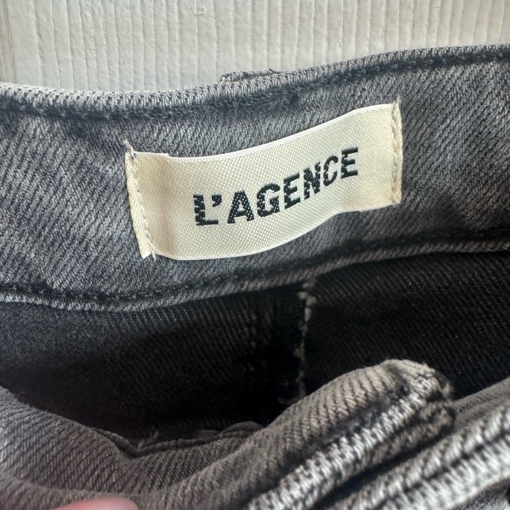 L'AGENCE Krista High-Rise Tapered Barrel Leg Jeans Gray Size 23 - Picture 4 of 7